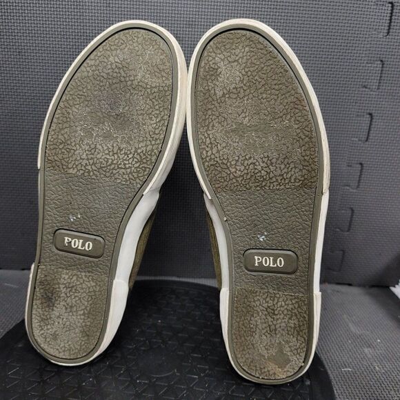 Polo Ralph Lauren Faxon Shoes Mens Sz 7 Green White Sneakers - Picture 7 of 8